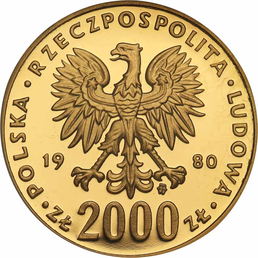 PRL. PRÓBA Złoto 2.000 złotych 1980 LAke Placid NGC PF68 Ultra Cameo